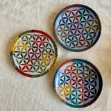 Flower of Life Smudge Dish-Rainbow 生命之花皀石淨化碟-彩虹