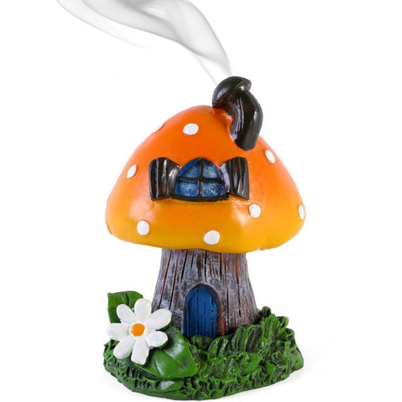 Orange Smoking Mushroom Incense Cone Holder 橙菇菇塔香座
