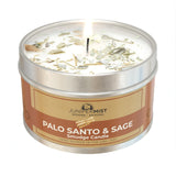 Juniper Mist Palo Santo Smudge Candle with White Sage Leaf 聖木鼠尾草碎葉淨化蠟燭