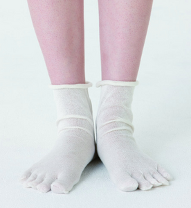 日本 Cocoonfit 蠶絲五趾襪